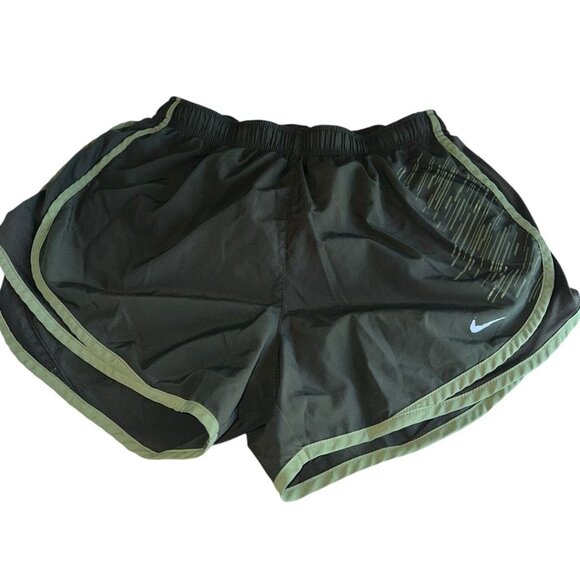 Nike Women’s Dri Fit Tempo Running Shorts Sz M Dark Green Sports Athleisure - Picture 1 of 7